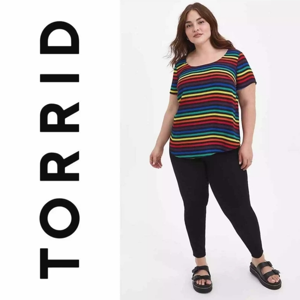 Torrid size 3 Celebrate Love striped blouse